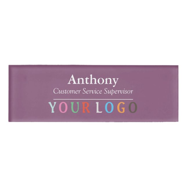 D'identification Nom Badge Magnet Custom Logo Personnel Employé Gra (Devant)