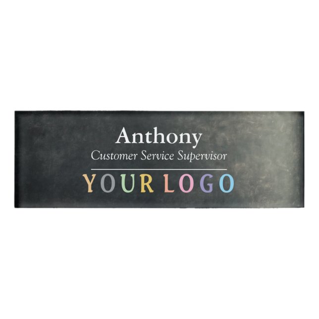 D'identification Nom Badge Magnet Custom Logo Personnel Employé Gra (Devant)
