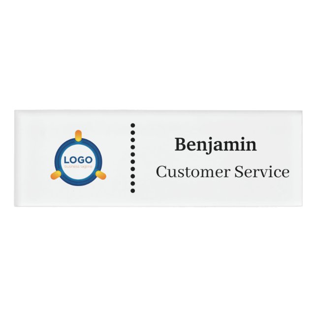 D'identification Small Name Badge Magnet Custom Logo Employee (Devant)