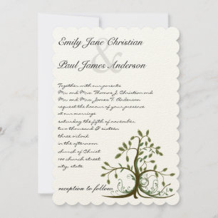 Die Cut Romantic Rustic Tree Wedding Invitation