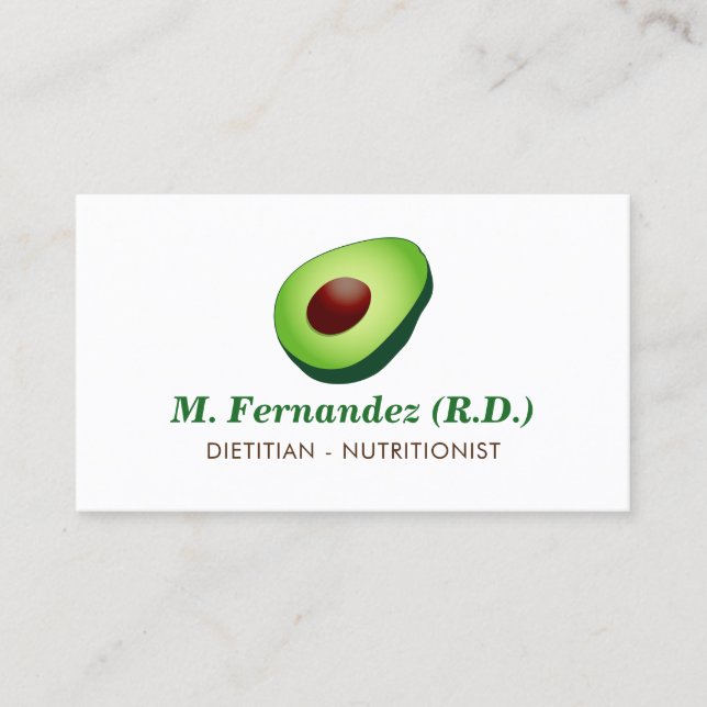 Diététiste nutritionniste carte de visite logo avo (Devant)