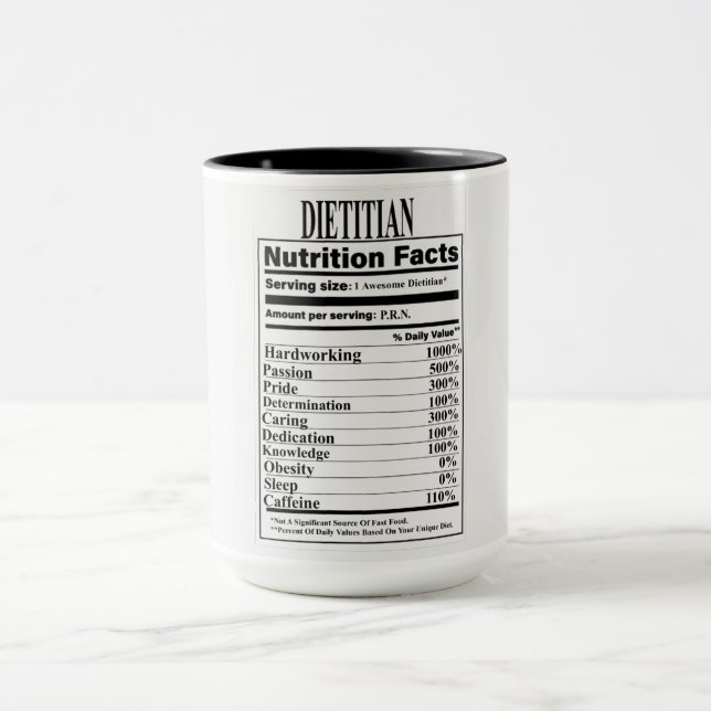 Diéticienne Nutrition Facts Mug (Centre)
