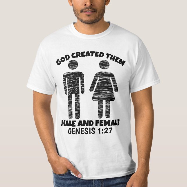 DIEU A CRÉÉ DES T-SHIRTS CHRÉTIENS HOMMES ET FEMME (Devant)