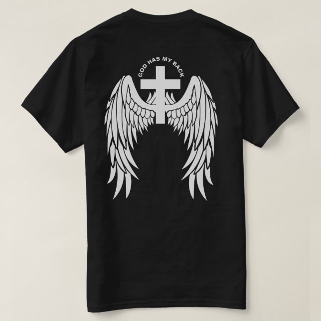 Dieu a mon dos blanc ailes T-shirt (Design dos)