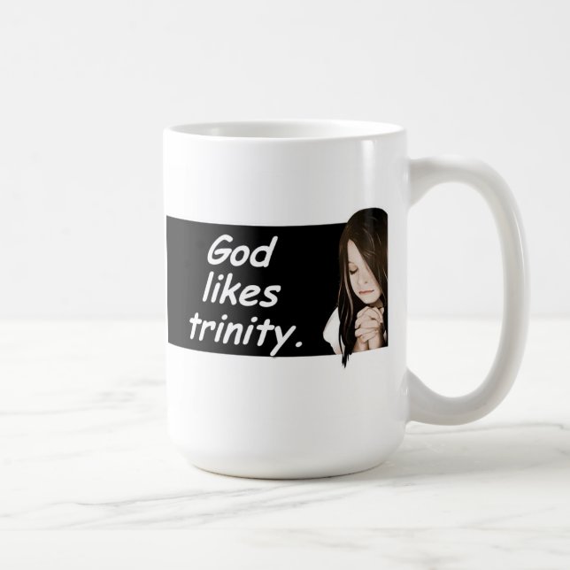 Dieu aime la trinité. Tasse russe de proverbe-café (Droite)