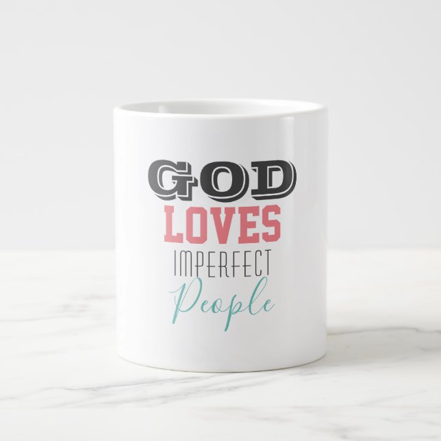 Dieu aime les gens imparfaits Géant Coffee Mug (Devant)