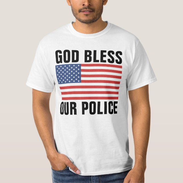 DIEU BÉNISSE NOS T-SHIRTS DE POLICE (Devant)