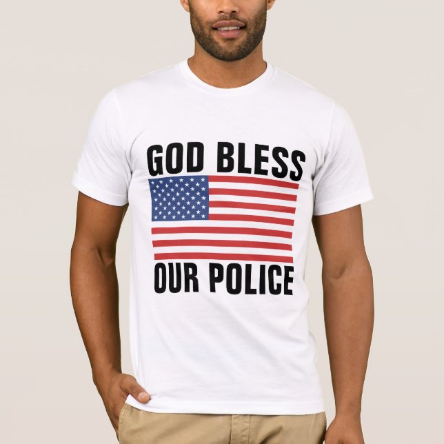 DIEU BÉNISSE NOS T-SHIRTS DE POLICE (Devant)