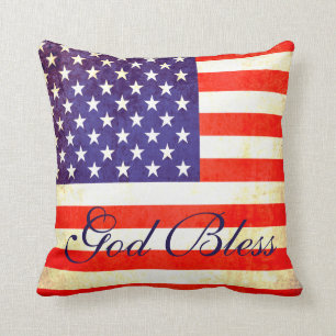 Dieu bénissent le coussin de drapeau de l'Amériq