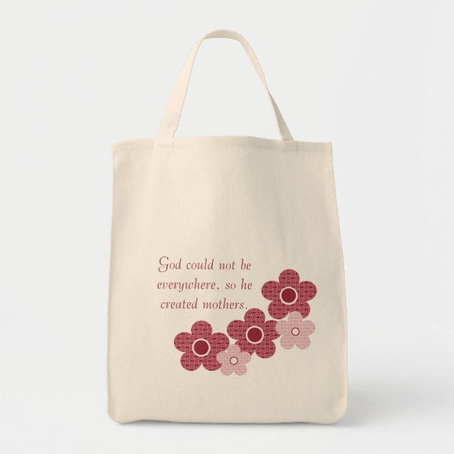 Dieu Créé Mères Pattisé Sac à Fleurs, Rose (Devant)