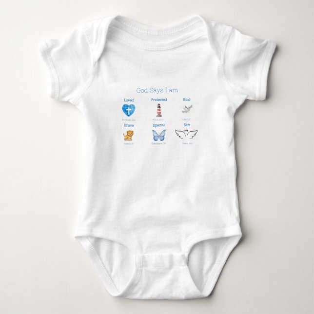 Dieu dit que je suis Versets de la Bible Body bébé (Devant)