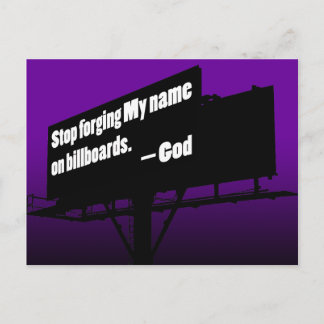 Dieu dit Quitter It Billboard carte postale