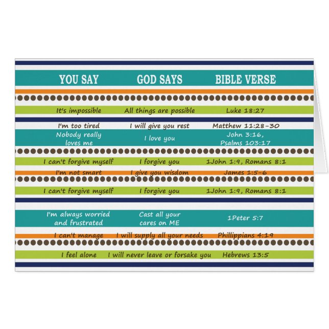 DIEU DIT : Versets de la Bible (vide à l'intérieur (Devant Horizontal)