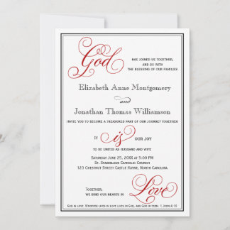 Dieu élégant est Amour Faire-part de mariage chrét