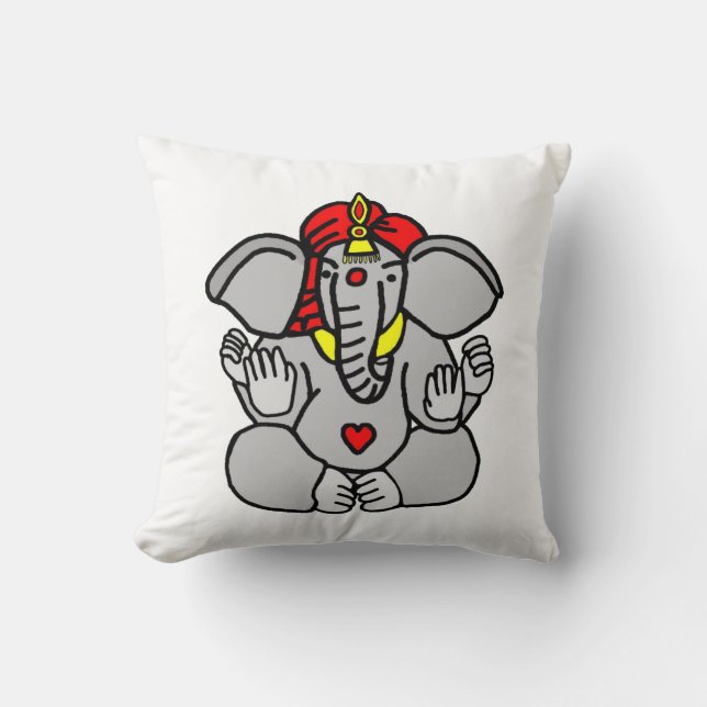 Dieu éléphant hindou Lord Ganesh Coussin (Recto)