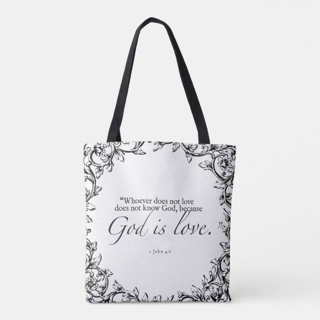 Dieu est amour Bible Citation Sac fourre-tout (Dos)
