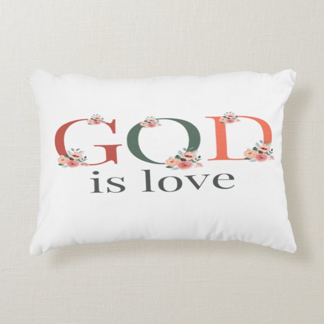 Dieu est Amour Floral Accent Coussin (Devant)