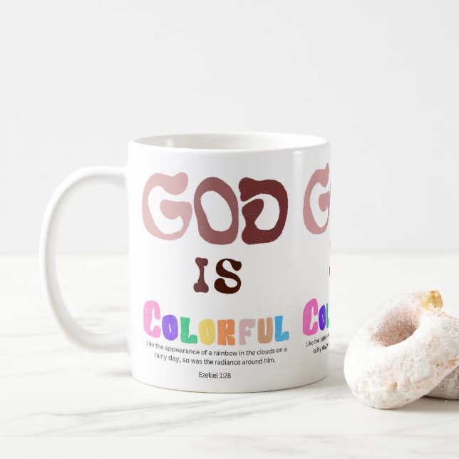 Dieu est coloré, Mug Arc-en-ciel (Avec donut)