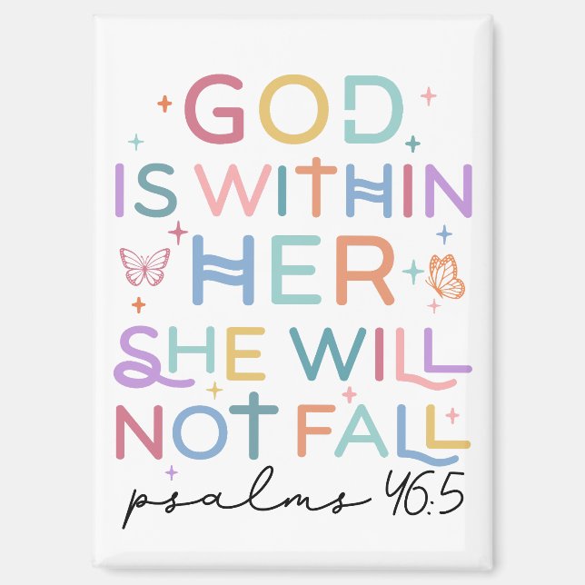 Dieu Est Dans Sa Bible Verse Magnet (Recto)