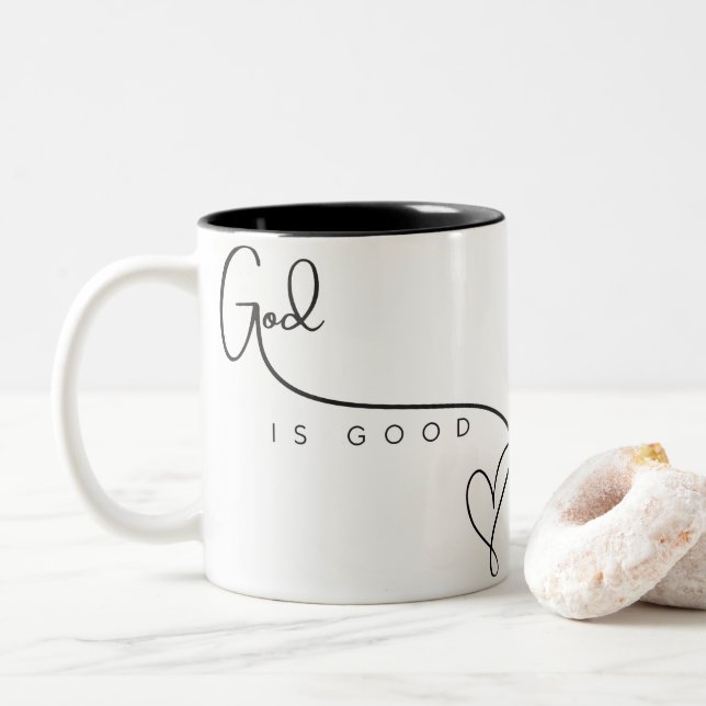Dieu est la bonne foi motivationnelle Mug (Avec donut)