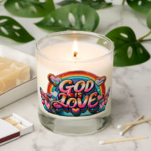 Dieu est Love Pillar Candle