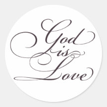 Dieu est Love Script Christian Wedding Stickers