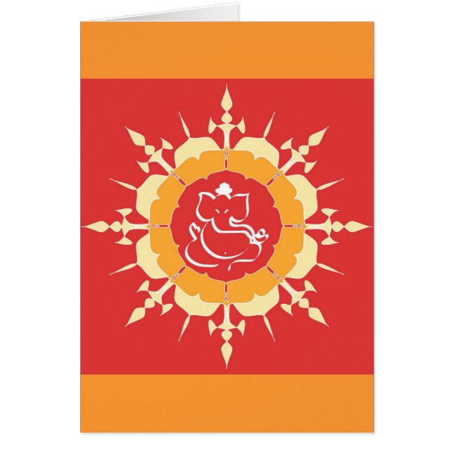 Dieu Ganesha sur la fleur rouge (Devant)