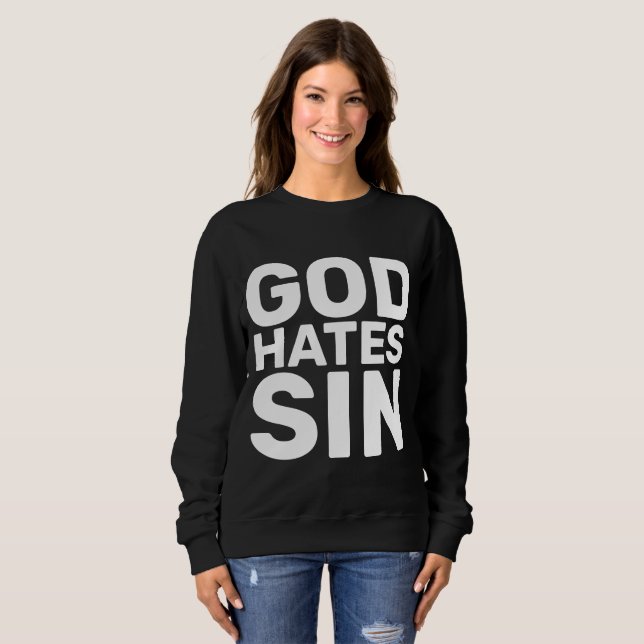 DIEU HAINE LE PÉCHÉ, T-shirts CHRÉTIENS (Devant entier)