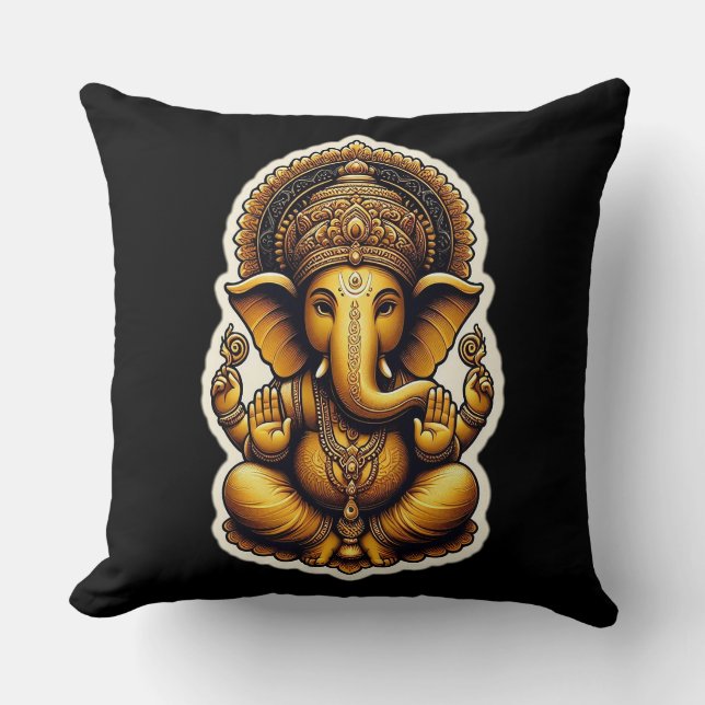 Dieu hindou Seigneur Ganesh / Coussin Ganesha avec (Recto)
