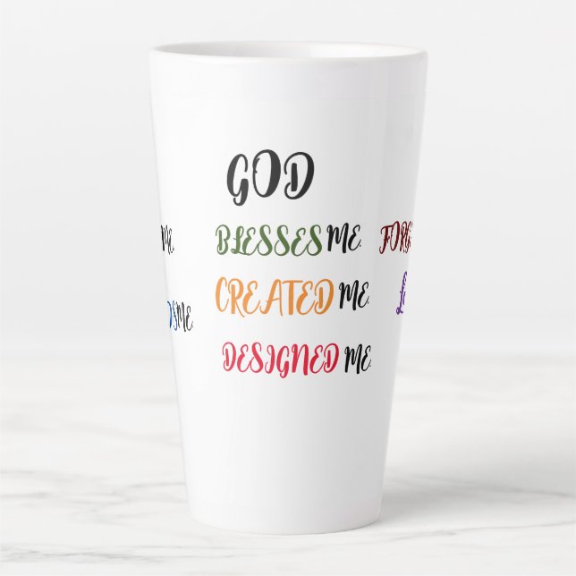 Dieu m'a créé Collection Latte Mug (Devant)