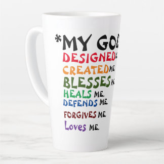 ** Dieu m'a créé** Latte Mug