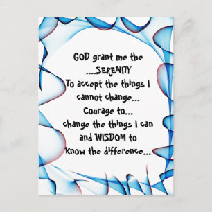 DIEU m'accorde la SÉRÉNITÉ sur une carte postale c