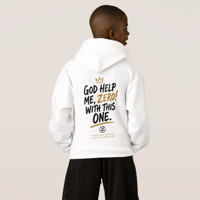 Dieu m'aide, Zéro ! Sweat à capuche pour garçons (Dos entier)
