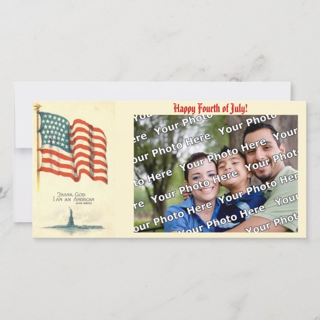 Dieu merci, je suis un Carte photo américain (Devant)