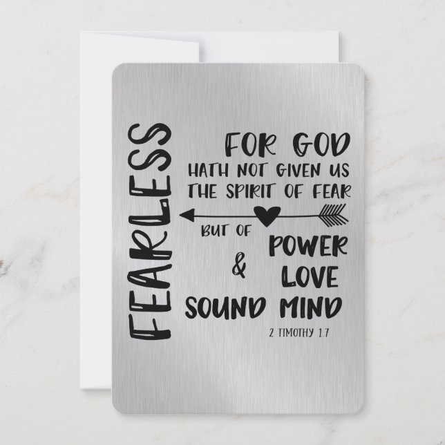 Dieu ne nous a pas donné l'Esprit de la Peur Écrit (Devant)