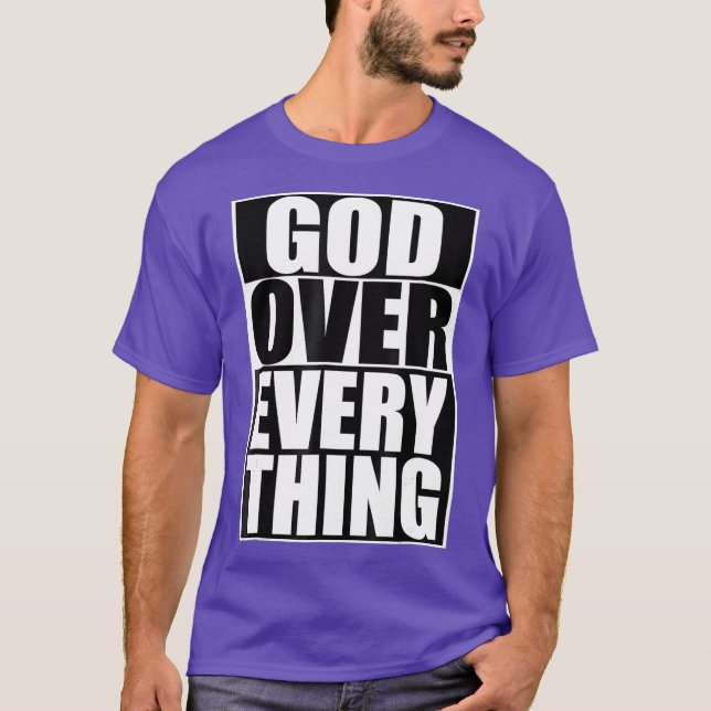 Dieu sur tout Cool Christian T-shirt drôle (Devant)