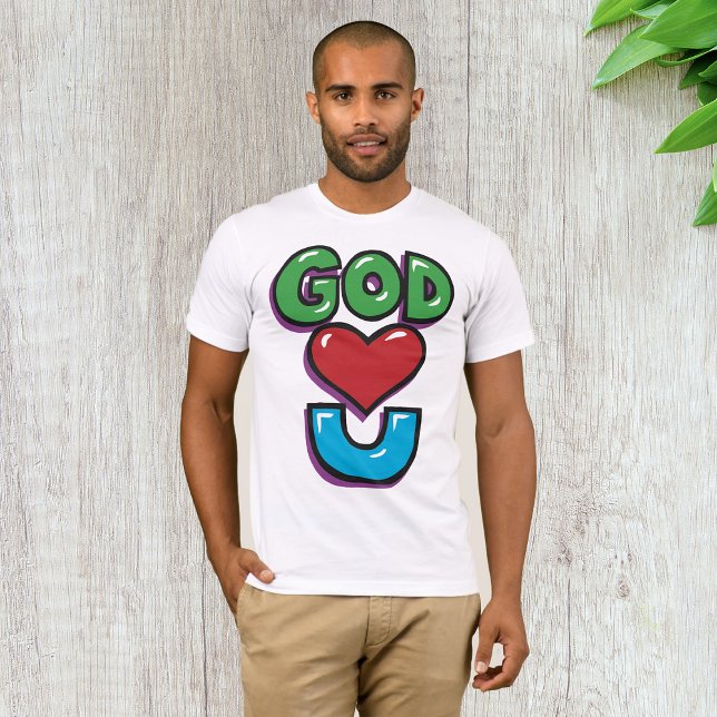 Dieu t'aime Mens T-shirt (Créateur téléchargé)