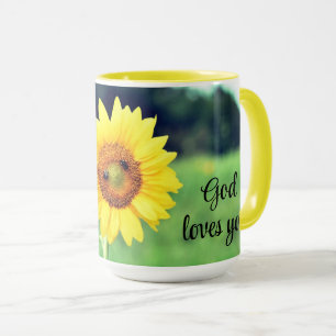 Dieu t'aime Tournesol Mug en céramique