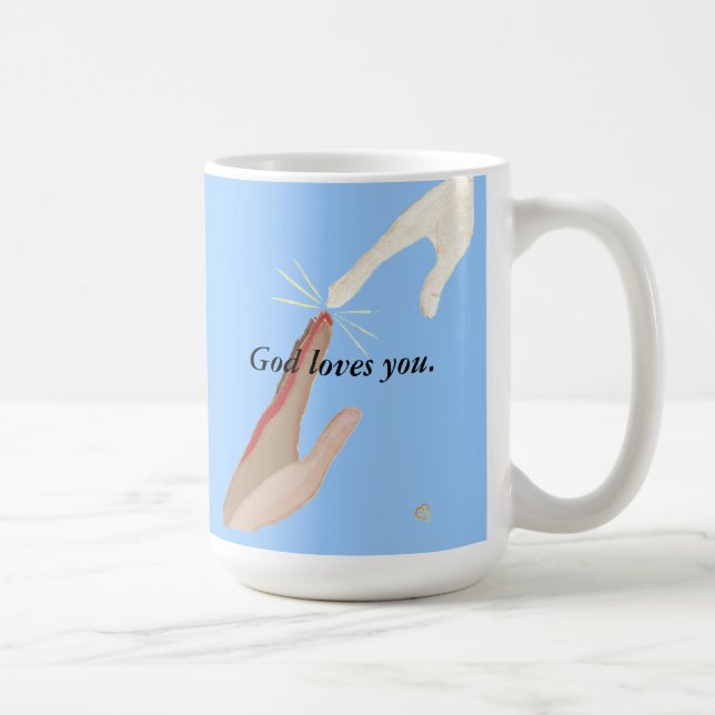Dieu vous aime, énergie et multiracial Hands Mugs (Droite)