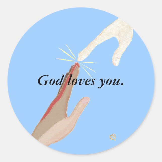 Dieu vous aime Énergie, Stickers Mains Multi-racia (Devant)