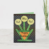 Dieu Vous Bénit Carte Artisanale Fleurs D'Annivers