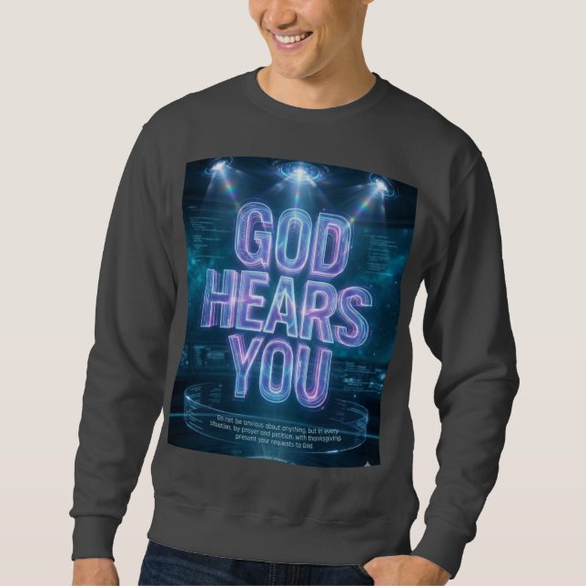 Dieu vous entend – Psaume 34:17 Sweatshirt (Devant)