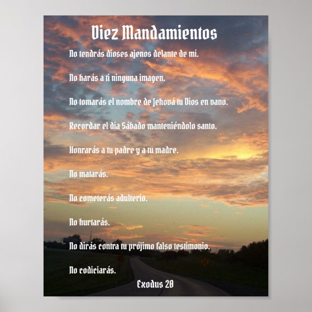 Diez Mandamientos - cielos de viaje Poster (Devant)