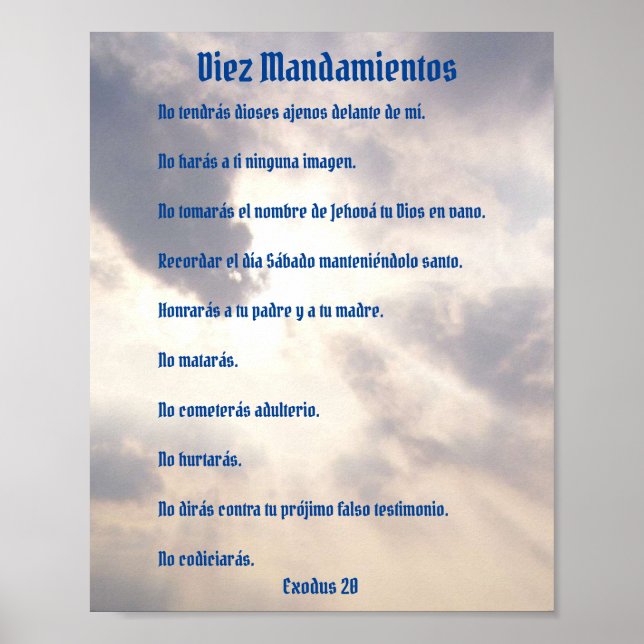 Diez Mandamientos - Poster Nubes (Devant)