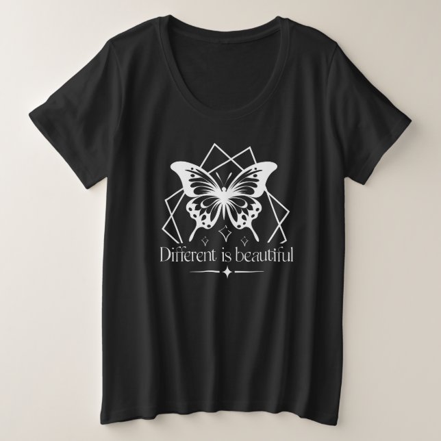 Différent Est Belle Citation Inspirante T-Shirt (Design devant)
