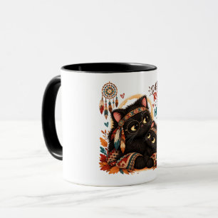 Différentes Racines Même Cœur Maman Chat Noir Mug