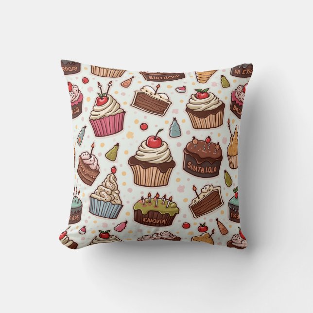 Différents coussins motif de gâteau (Recto)