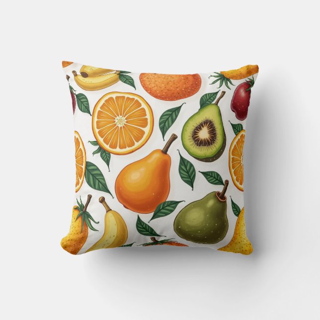 Différents coussins motifs aux fruits (Recto)
