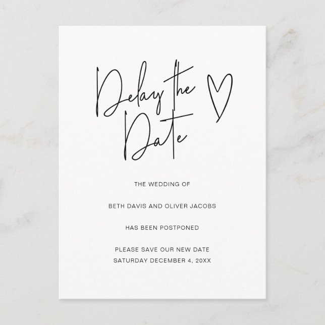 Différer la date Changement de plans Invitation si (Devant)