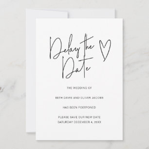 Différer la date Changement de plans Invitation si